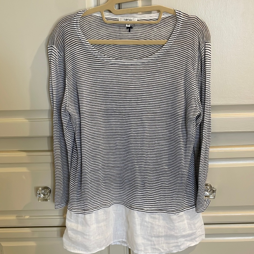 Tyler Boe striped linen shirt